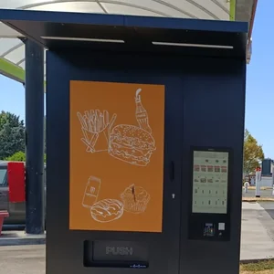 Distributeur de burgers et boissons